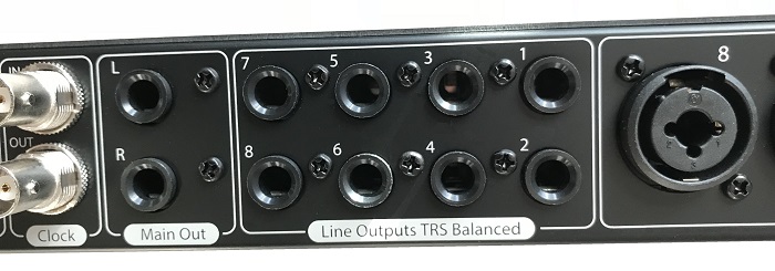 Audio interfaces typically have both balanced and unbalanced connectors, as shown here.