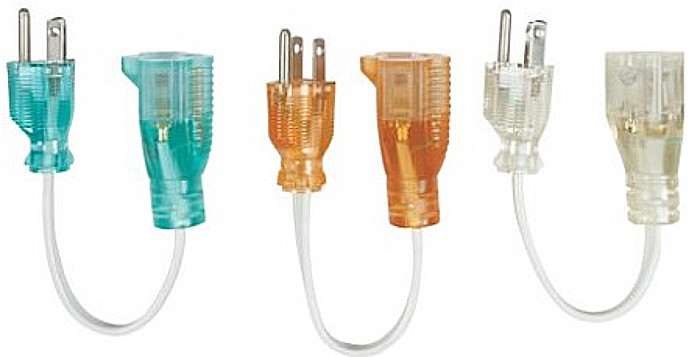 Short AC cord extenders allow connecting multiple transformers to standard barrier strips.