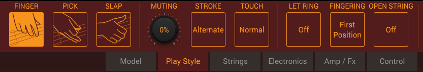 MODO Bass Play Style buttons add human touches.