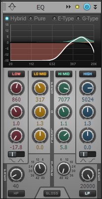 Rolling off the low end and boosting the high frequencies allows hi-hats to shine.