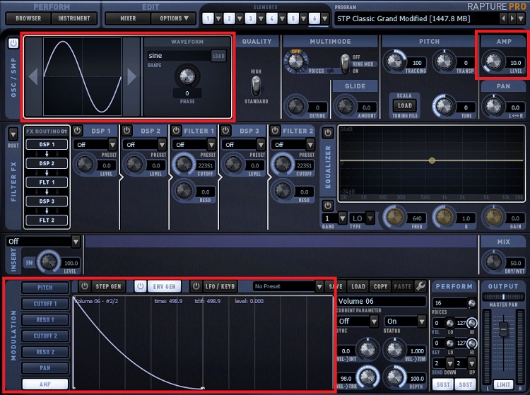 These tweaks for Cakewalk's Rapture Pro can modify a basic acoustic piano's sound.