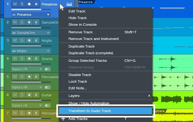 Most DAWs make it easy to transform or "freeze" a virtual instrument track into an audio track.