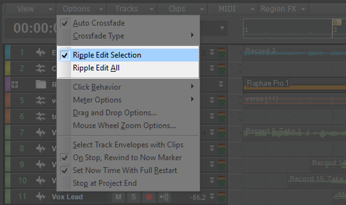 Ripple editing, which was developed for video editing, has many uses in audio editing as well.