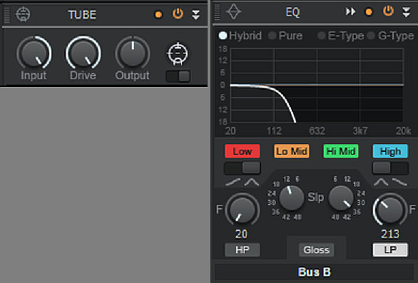 A combination of saturation and lowpass filtering can impart a more massive tone to analog kick drum sounds.