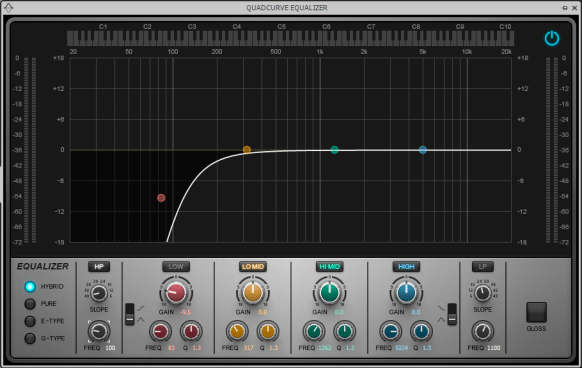 Image of highpass filter, showing low-frequency attenuation.