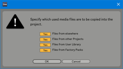 The dialog box for Collect All and Save.
