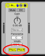 Screen shot of Ableton Live's Utility plug-in.