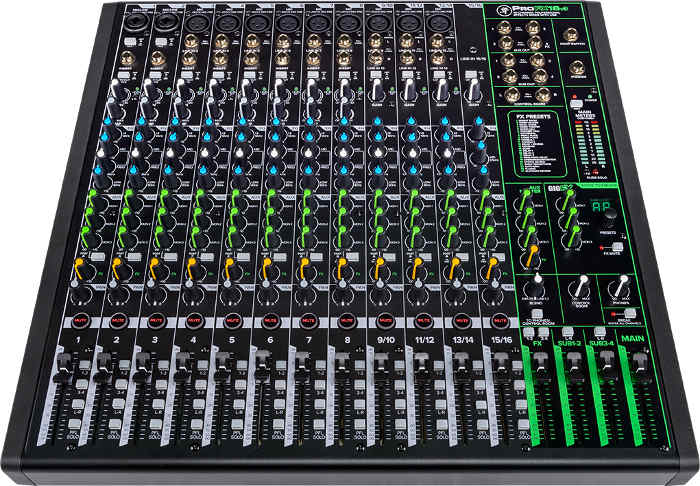 Front panel view of the ProFX16 v3 mixer