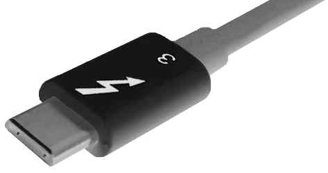 image of USB-C connector, as used in USB 3.1 and Thunderbolt 3 cables