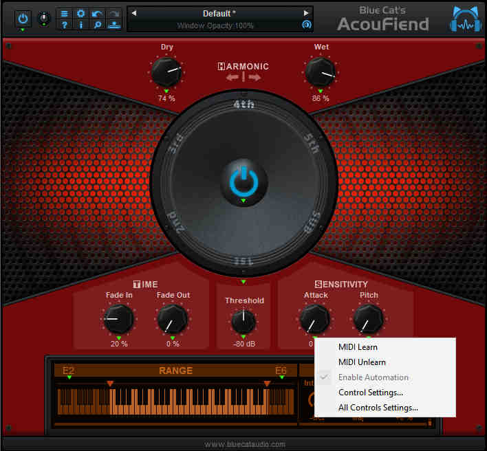 Many controls offer MIDI Learn. This shows all the controls that accommodate MIDI learn, as indicated by green dots below the control.