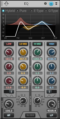EQ settings that help make a piezo pickup sound more like a mic; the settings are described in the text below.