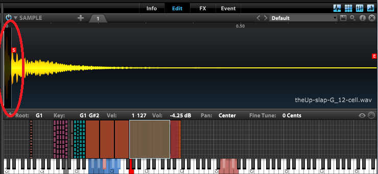 Sample starting several milliseconds into the attack to soften the attack.